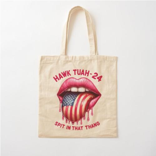 Hawk Tuah Cotton Tote Bag