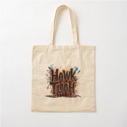 Hawk Tuah Cotton Tote Bag