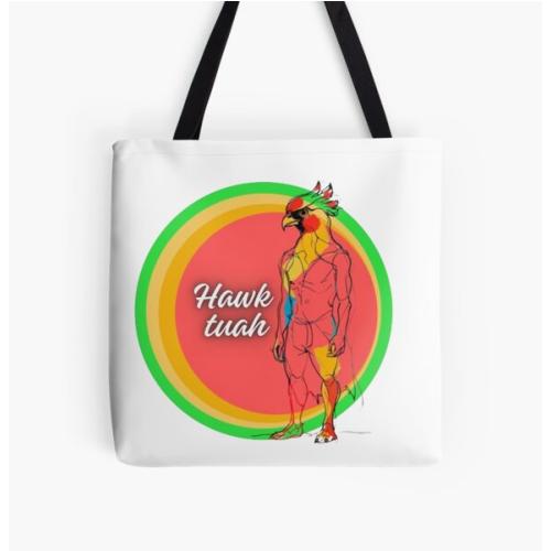 hawk tuah funny All Over Print Tote Bag