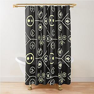 Halo 3 ODST Yellow Wall Symbols with Superintendent Shower Curtain