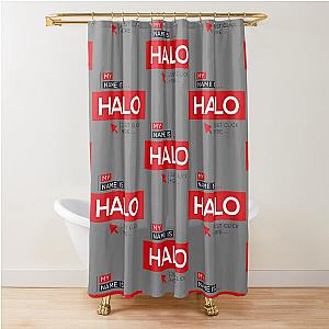 my name   is halo name Shower Curtain