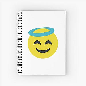 Angel, Smiley with Halo, Happy Face, Prayers, Blessings, Emoticon, Emoji Spiral Notebook