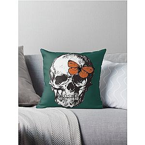 Without Me Skull Halsey Throw Pillow