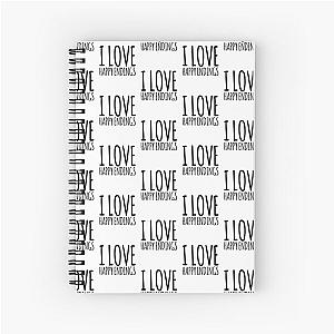 I love Happy Endings Funny Pun Design Spiral Notebook