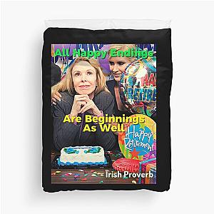 Irish Proverb - All Happy Endings Are Beginnings as Well Duvet Cover