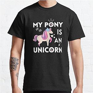 Harlow And Popcorn   My Pony Is An Unicorn Classic T Shirt RB1212