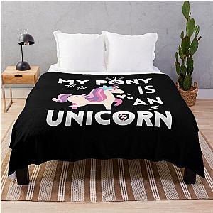 Harlow And Popcorn   My Pony Is An Unicorn Throw Blanket RB1212