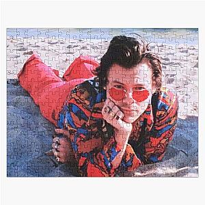 Harry Styles Puzzles - vintage harry in beach Jigsaw Puzzle RB2103