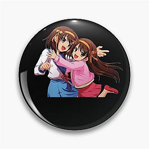 Astute Koizumi Yuki Anime Haruhi Suzumiya and Mikuru Asahina Cute Fan Pin