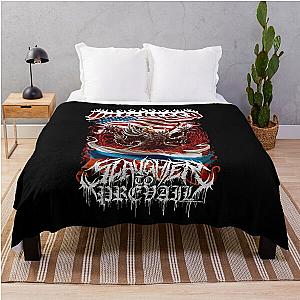 Slaughter To Prevail Hatebreed Worldwide Brutality American Flag Throw Blanket