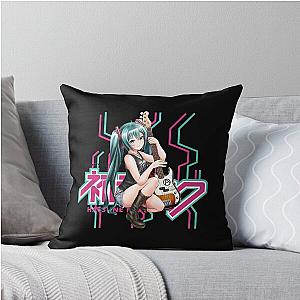 Hatsune Miku Being a Rock Star Throw Pillow