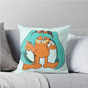 Hatsune Miku Garfield Throw Pillow