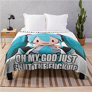 Hatsune Miku plush asks you to cease Throw Blanket