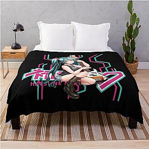 Hatsune Miku Being a Rockstar Throw Blanket