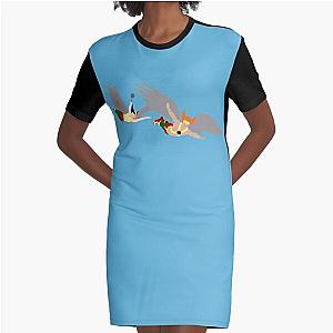 Hawkman & Hawkgirl Minimalistic Style Graphic T-Shirt Dress