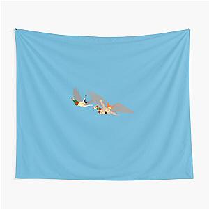 Hawkman & Hawkgirl Minimalistic Style Tapestry