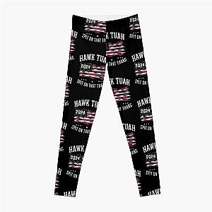 Hawk Tuah 2024: Spit on That Thang .  Vintage Parody Tee Leggings