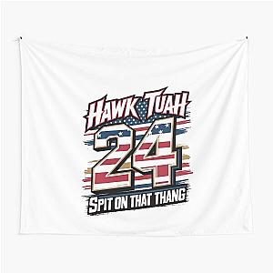 Hawk Tuah 2024: Spit on That Thang .  Vintage Parody Tee Tapestry