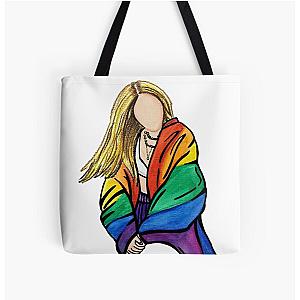 Rainbow pride art- Hayley Kiyoko pride flag illustration  All Over Print Tote Bag