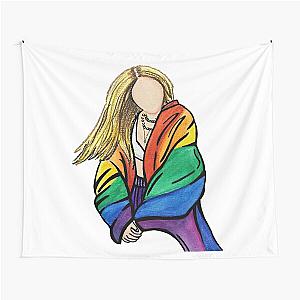 Rainbow pride art- Hayley Kiyoko pride flag illustration  Tapestry