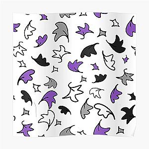 heartstopper leaves repeating pattern design in black, purple, gray, and white Poster RB2707