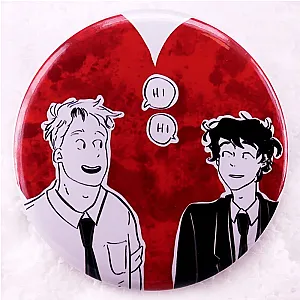 Heartstopper Nick and Charlie Love Heart Pinback Button Pin