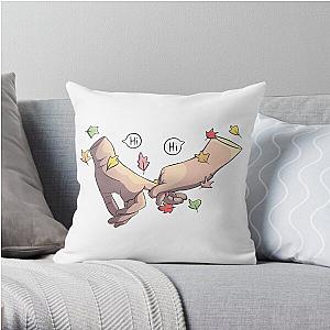 Heartstopper hands with leaves and speechbubble "Hi" Throw Pillow RB2707