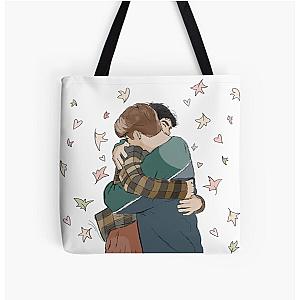 Nick and Charlie heartstopper in love 2 All Over Print Tote Bag RB2707