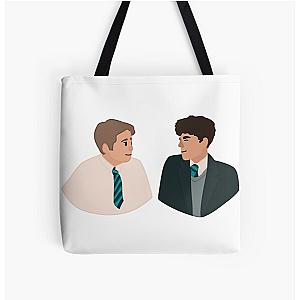 Heartstopper Nick Nelson and Charlie Spring in class design All Over Print Tote Bag RB2707