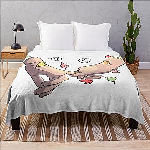 Heartstopper hands with leaves and speechbubble "Hi" Throw Blanket RB2707