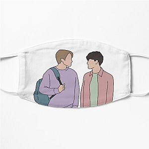 Heartstopper Nick Nelson and Charlie Spring cartoon art Flat Mask RB2707