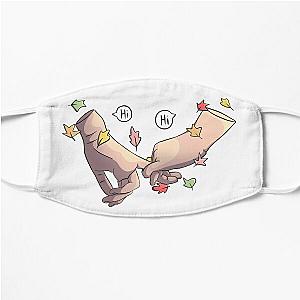 Heartstopper hands with leaves and speechbubble "Hi" Flat Mask RB2707