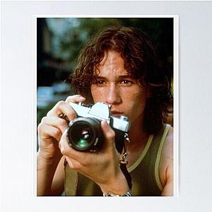 heath ledger with vintage camera white background Poster