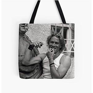 Heath Ledger Smiling All Over Print Tote Bag