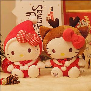 20 cm Red Hello Kitty Christmas Reindeer Santa Claus Sitting Plush