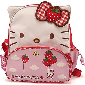 Hello Kitty Cartoon Print Cute Strawberry Kindergarten School Bag