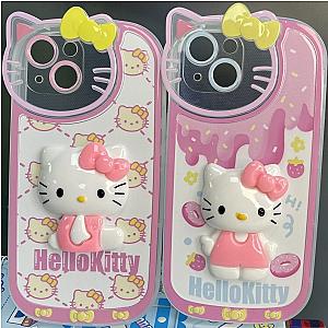 3D Hello Kitty Lens Cat Phone Cases For iPhone