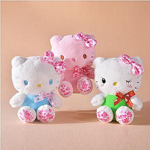 20 cm Green Blue Pink Hello Kitty Sakura Bow Tie Plush