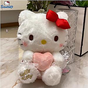 20-32 cm White Hello Kitty Sitting Cupid Heart Plush