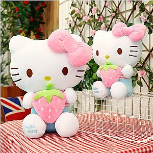 Cute Kawaii Hello Kitty Plush Dolls With Strawberry