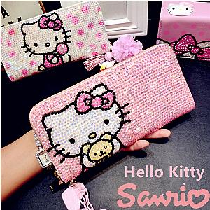 Hello Kitty Bling Diamond Zipper Wallet