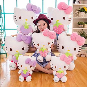 30-50 cm Purple and Pink Hello Kitty Sitting Mangosteen Strawberry Plush