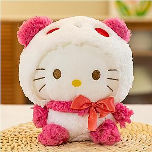 20 cm Pink Hello Kitty Sitting Bear Hat red Bow Tie Plush