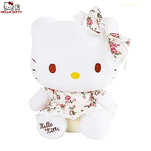 20cm White Hello Kitty With Dress Room Decor Plush