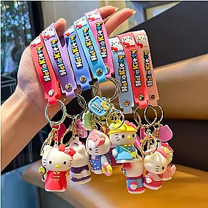 Sanrio Hello Kitty Cartoon Cat Dress Up Pendant Holder Keychain