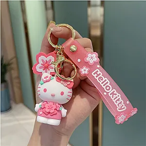 Hello Kitty Sakura Series Sanrio Pink Doll Keychains