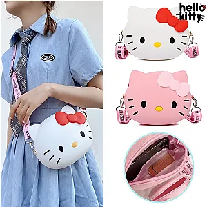 Hello Kitty Cartoon Cat 3D Face Crossbody Bag