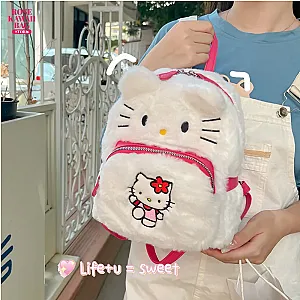 Sanrio Hello Kitty Cartoon Plush White Bags