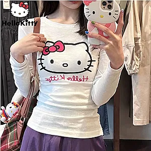 Sanrio Hello Kitty Long Sleeve Cute Slim T-shirt