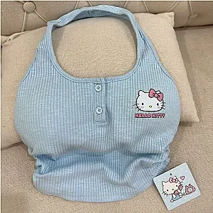 Sanrio Hello Kitty Camisole Spring and Summer New Hot Girl Knitted Inner Bottoming Shirt